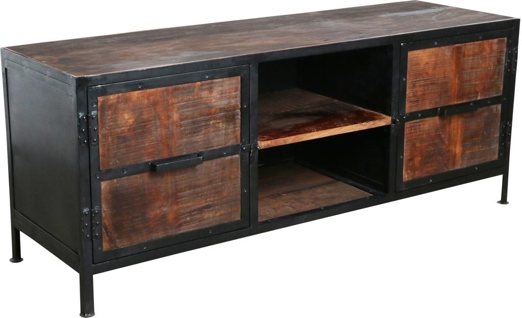 Tv kast factory hout metaal one world interiors lil